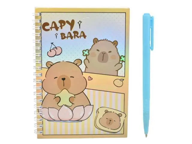 Libreta rayada con lapicera retráctil 17x12cm.