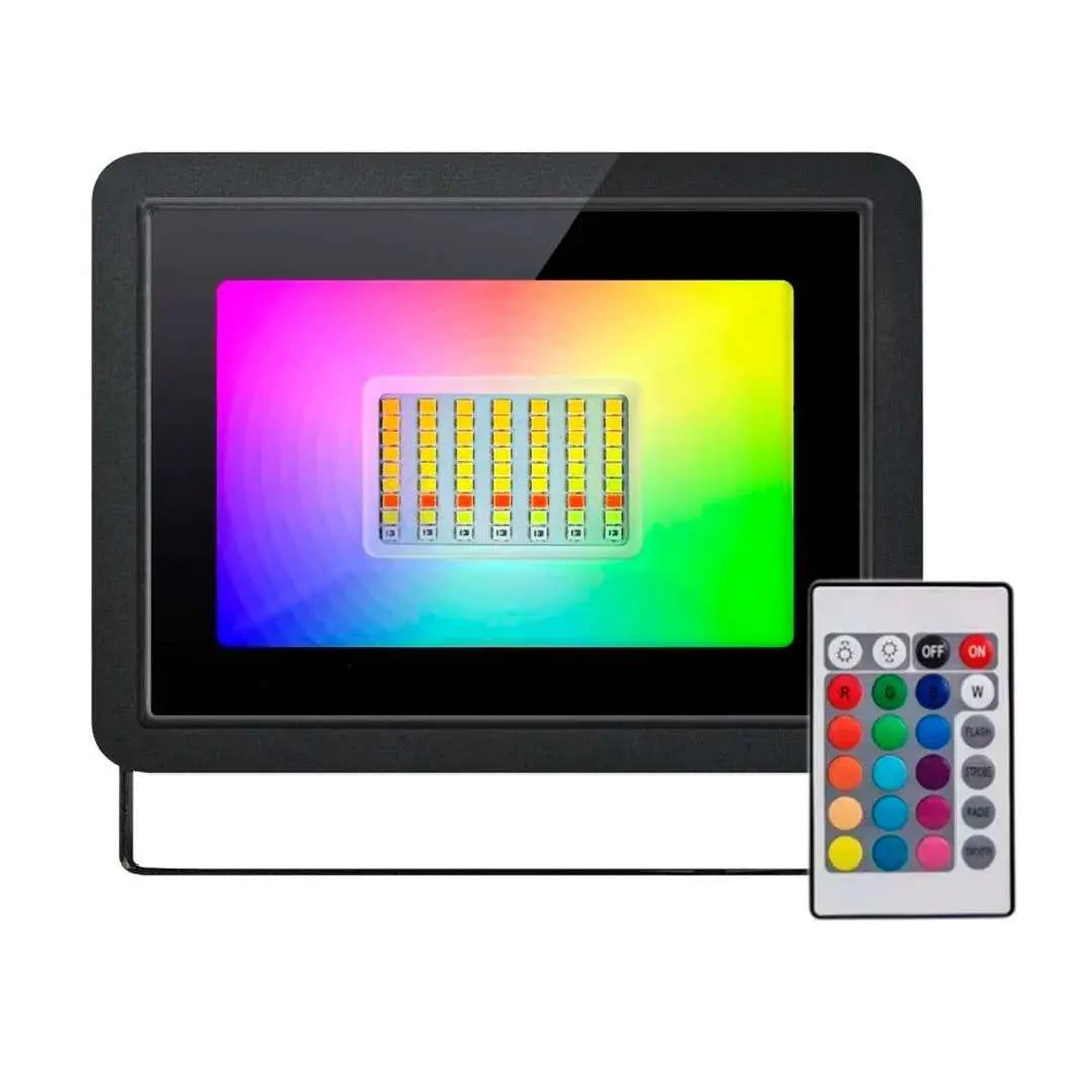 Reflector LED RGB 30W con Control Remoto – IP66