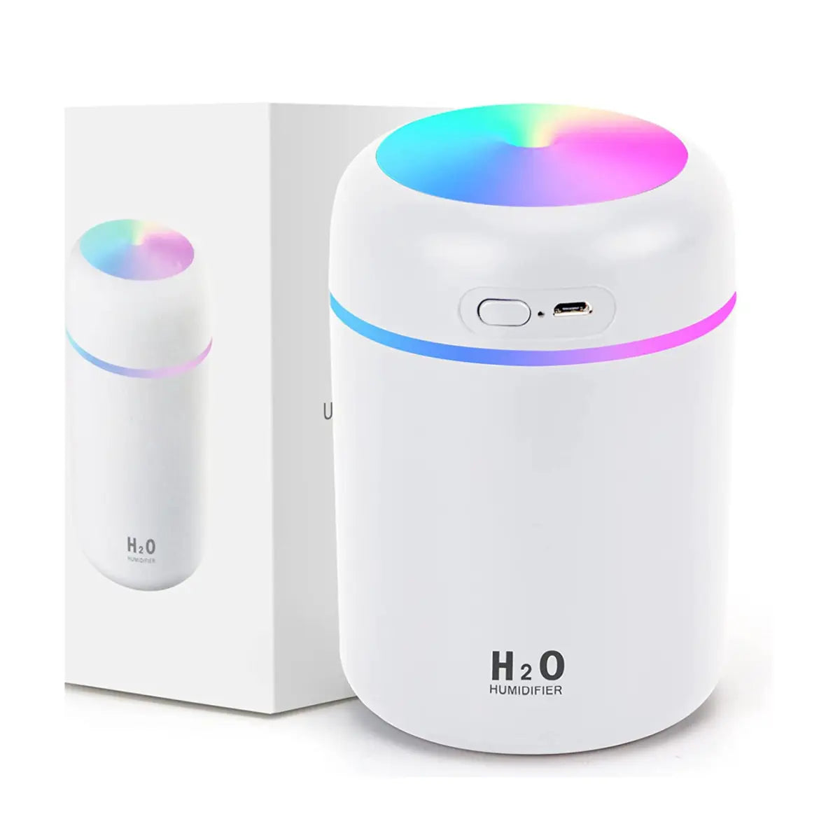 Humidificador / Difusor 300 ml Blanco con Luz LED