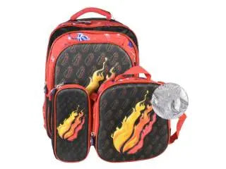 Mochila roja con lonchera térmica y cartuchera 40x30x17cm