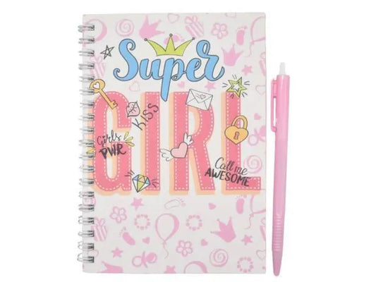 Libreta rayada con lapicera retráctil 17x12cm.