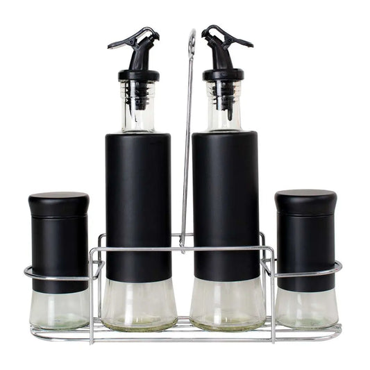 Set Condimentos x4 con Base Metálica
