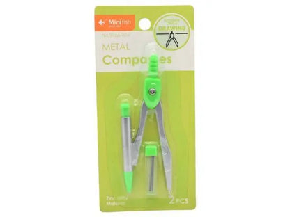 Compás con lápiz mecánico 12cm. Verde o rosa.