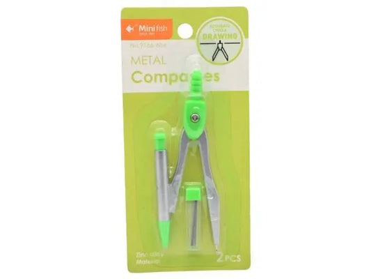 Compás con lápiz mecánico 12cm. Verde o rosa.