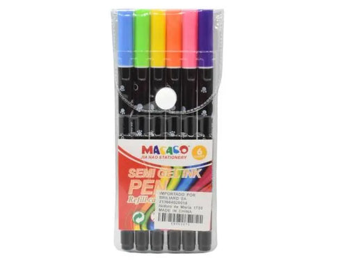 Bolígrafo lapicera semi gel recargable 0.7mm x6 colores