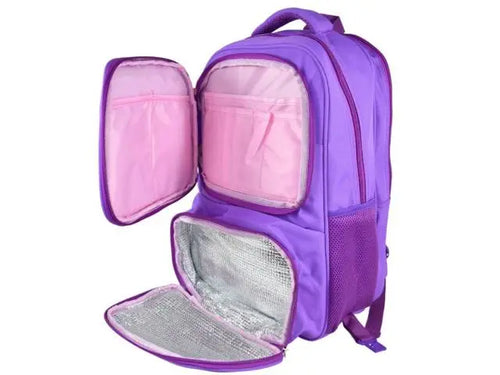 Mochila violeta con compartimientos 3 en 1