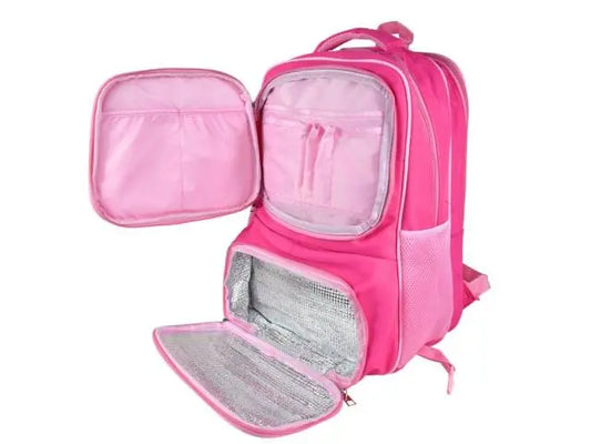 Mochila fucsia con compartimientos 3 en 1
