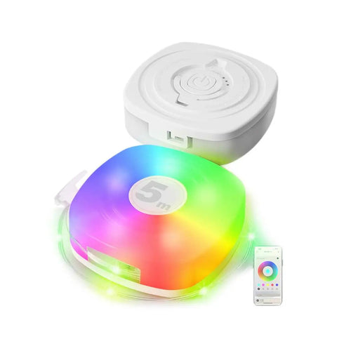 Rollo LED RGB retráctil 5 m recargable Bluetooth con app