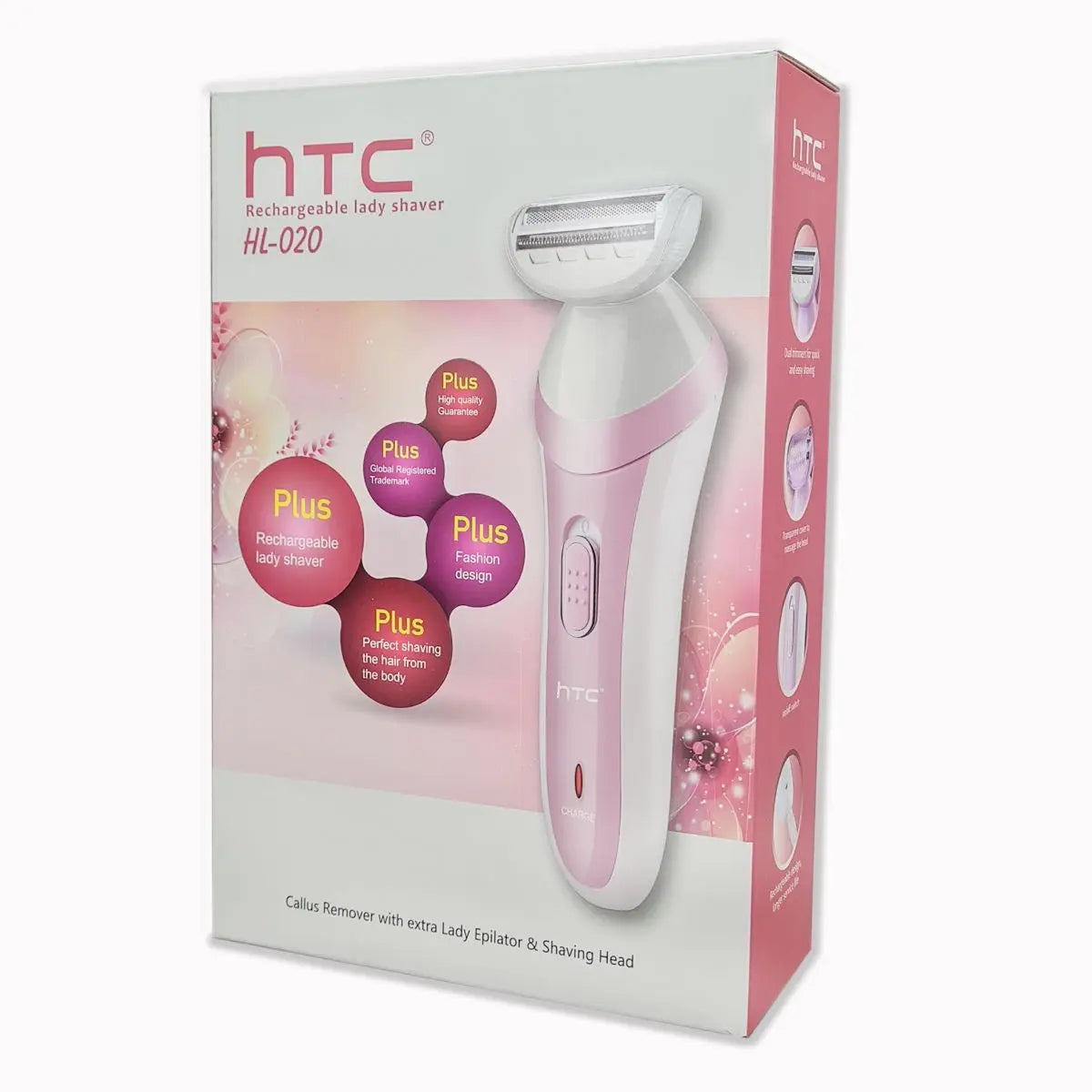 Depiladora inalámbrica HTC HL-020 blanco con rosa