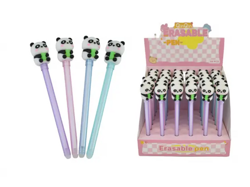 Lapicera panda tinta de gel azul 15cm