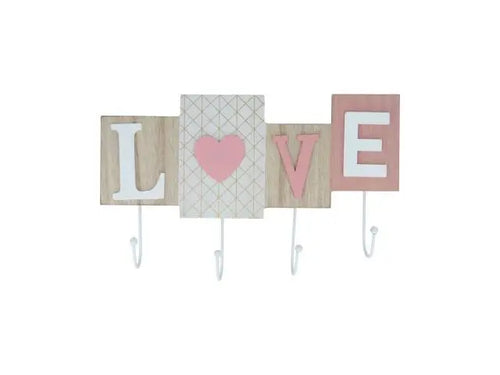 Porta llaves love de madera 32x19cm