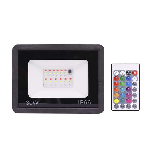 Reflector LED RGB 30W con Control Remoto – IP66