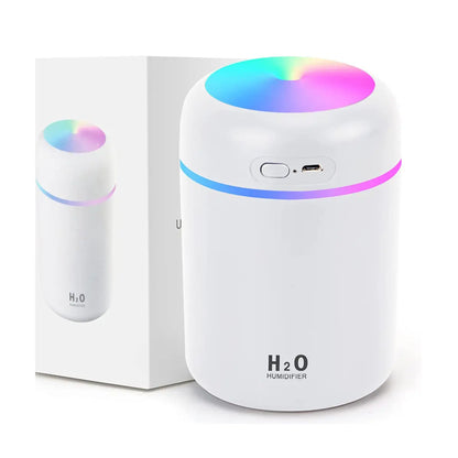 Humidificador / Difusor 300 ml Blanco con Luz LED
