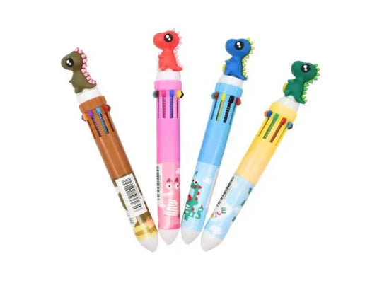 Lapicera retráctil dinosaurio o unicornio 10 colores