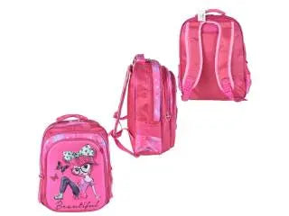 Mochila rosada con lonchera térmica y cartuchera 40x30x17cm