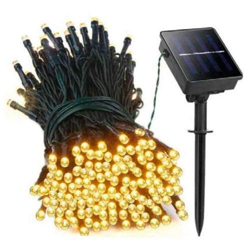 Guirnalda Solar de 22 metros con 200 luces LED cálidas