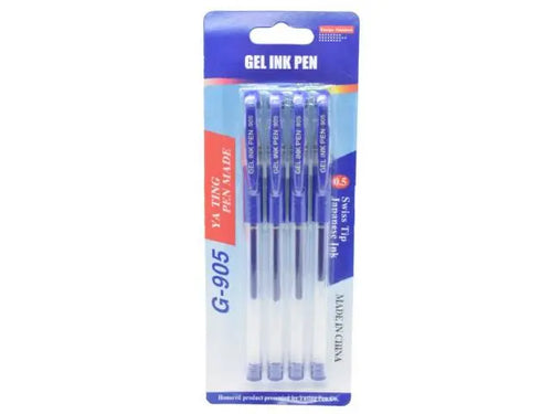 Lapiceras tinta gel azul x4 unidades