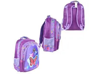 Mochila violeta con lonchera térmica y cartuchera 40x30x17cm