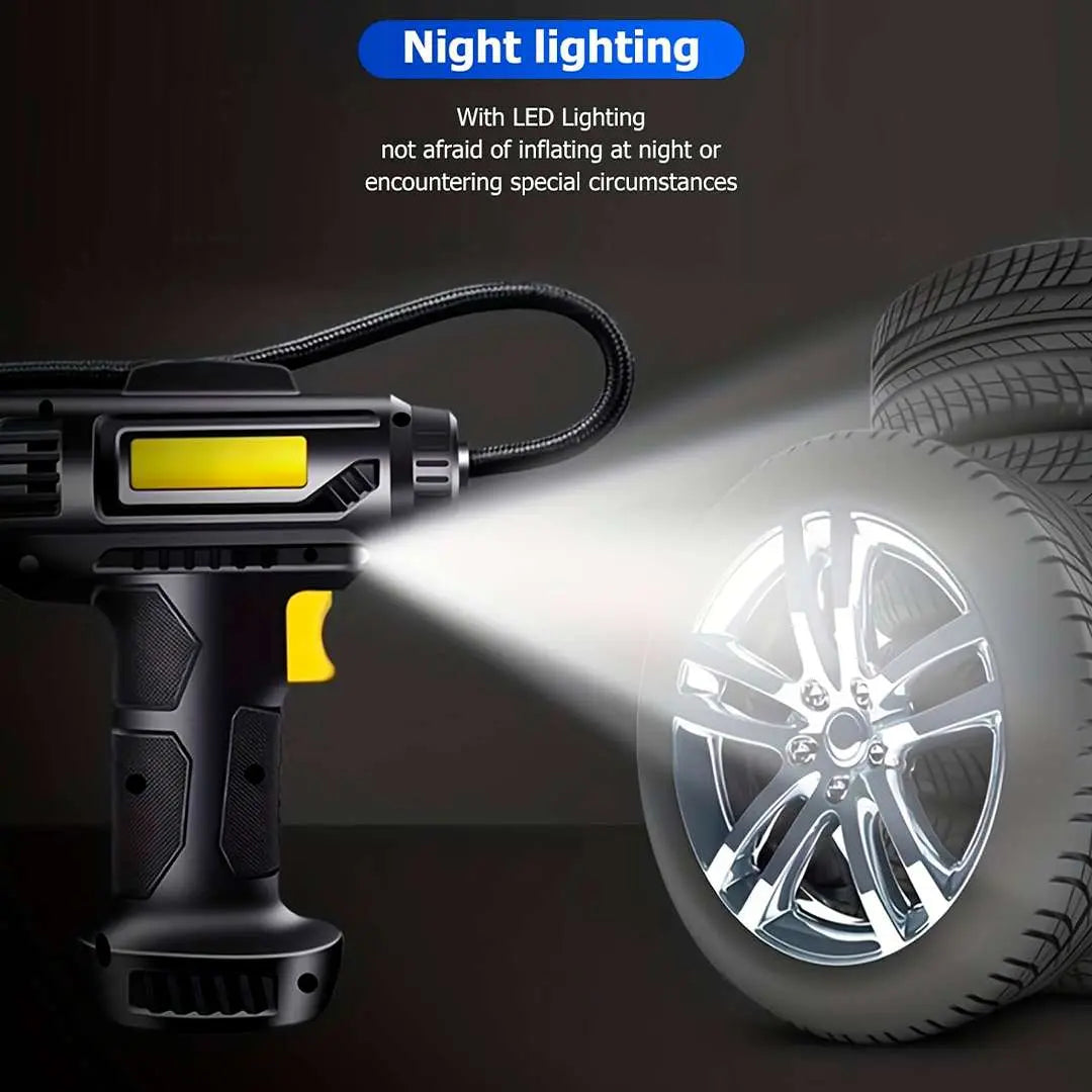 Inflador Compresor Portátil Recargable con Luz