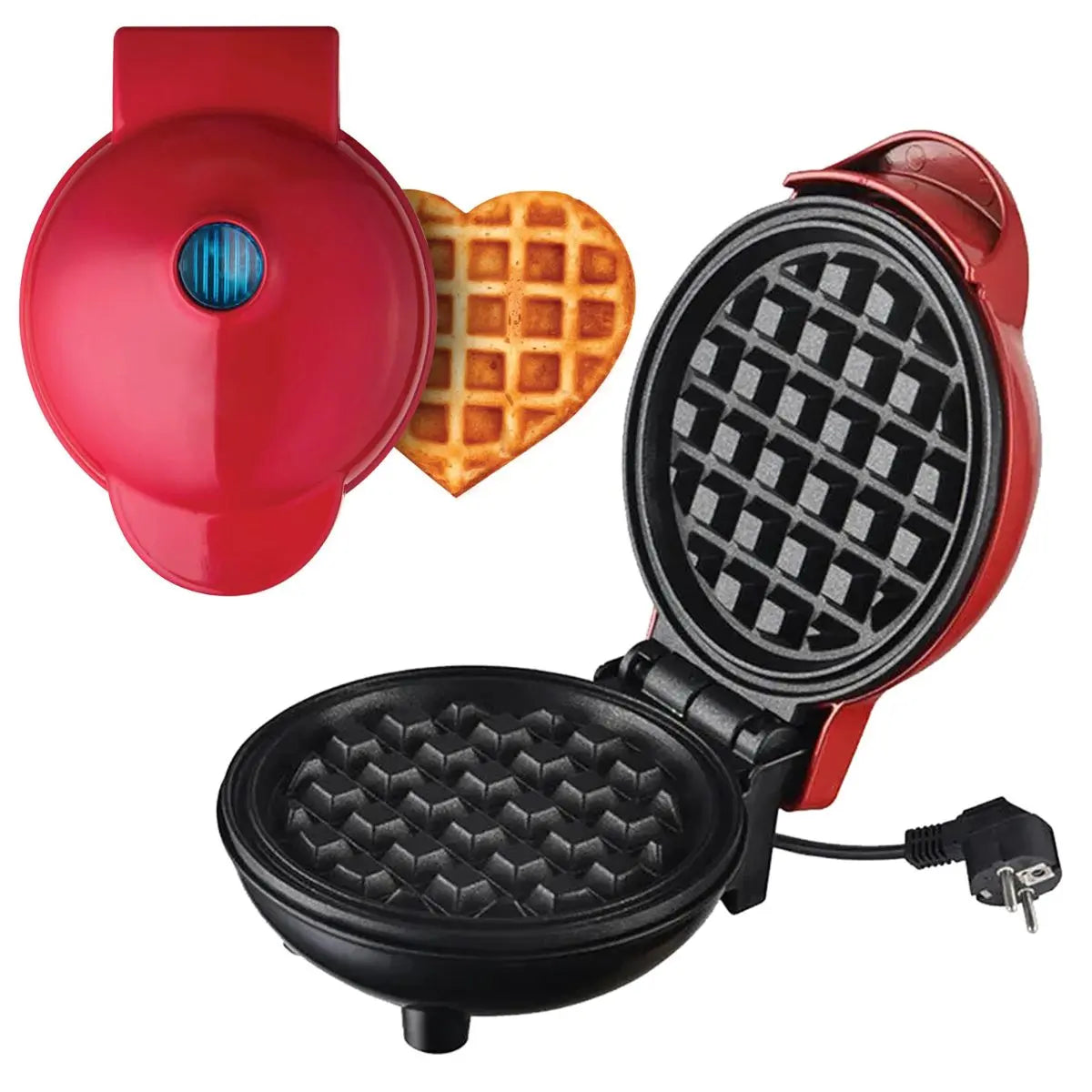 Mini Waflera Eléctrica Roja