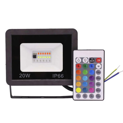 Reflector LED RGB 20 W con Control Remoto – IP66