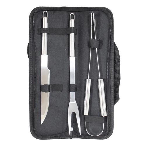 Set Asador 3 Piezas con Estuche Negro