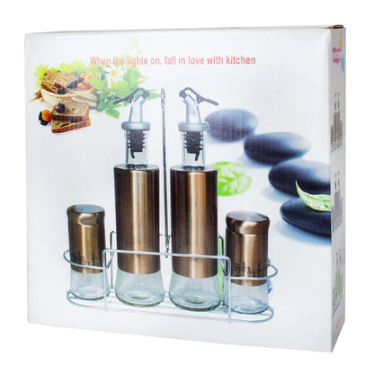 Set Condimentos x4 con Base Metálica