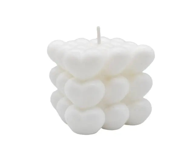 Vela blanca corazones 6x5.5cm