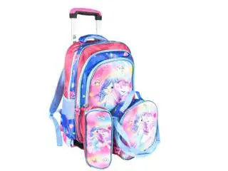 Mochila carrito con lonchera térmica y cartuchera 40x30x14cm