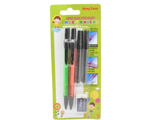 Lápices mecánicos portaminas con goma x2 unidades