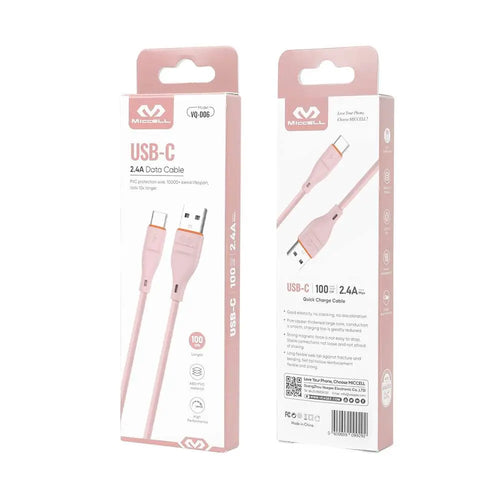 Cable Tipo C Miccell VQ-D06 1,0 m Rosado