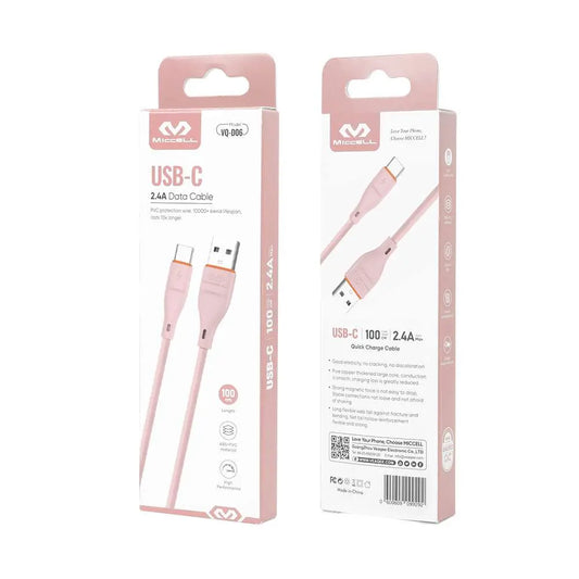 Cable Tipo C Miccell VQ-D06 1,0 m Rosado