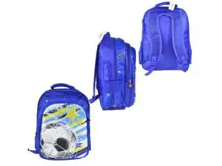 Mochila azul con lonchera térmica y cartuchera 40x30x17cm