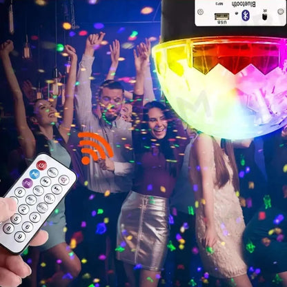 Media esfera audiorítmica luces RGB parlante BT con control remoto