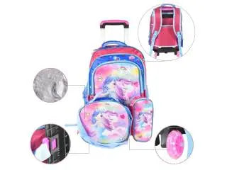 Mochila carrito con lonchera térmica y cartuchera 40x30x14cm